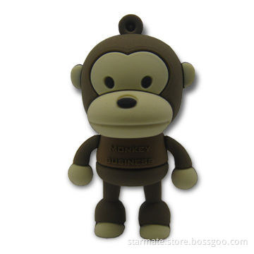 Animal Cartoon-shaped USB Flash Drive with 512MB to 32GB Capacity and Plug-and-play Function